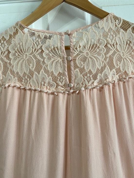 🎀 VINTAGE Forever 21 Pink Lace Coquette Tunic Dress - M EUC - Picture 7 of 10